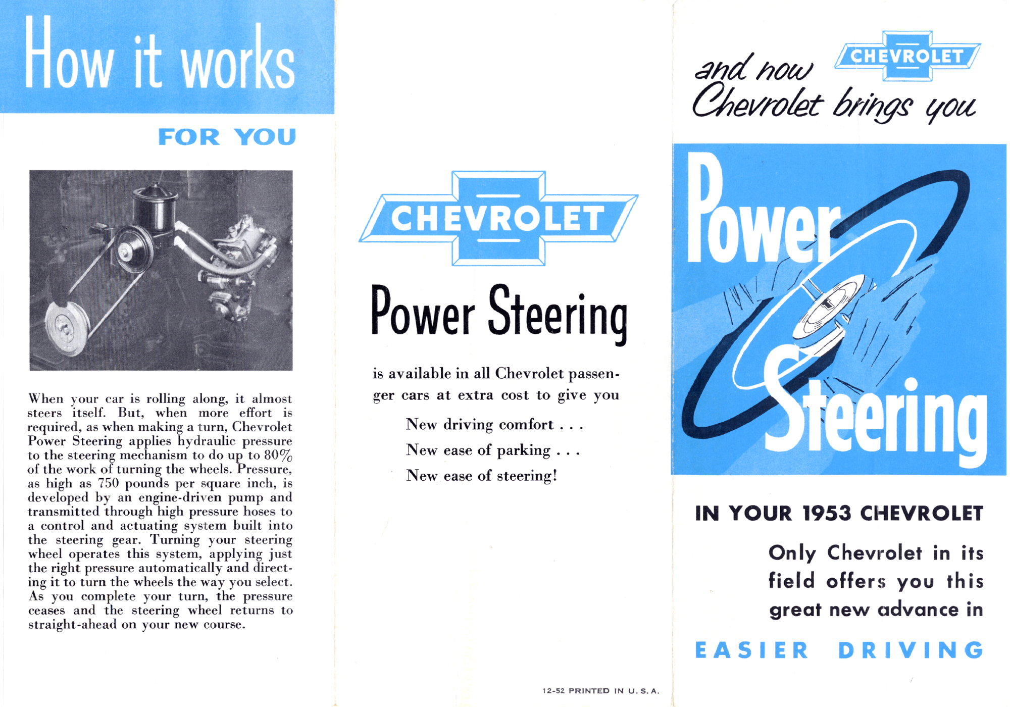 1953 Chevrolet Power Steering Foldout